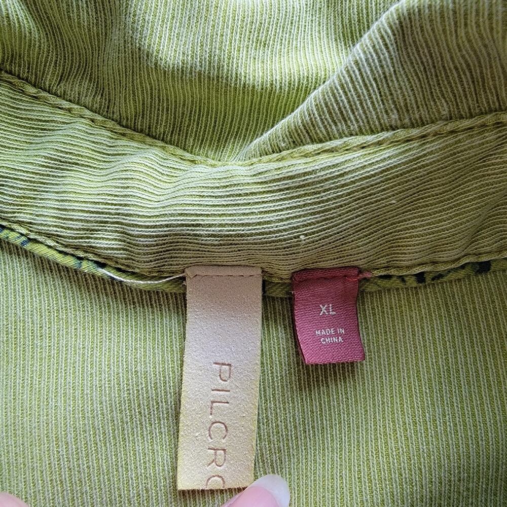 Pilcro Womens XL Boyfriend Button Down Shirt Long Sleeve Green Casual - Picture 9 of 11